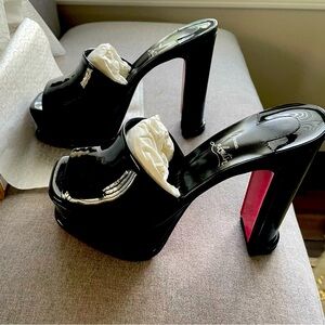 Christian Louboutin Amali Patent Leather Platform Mule